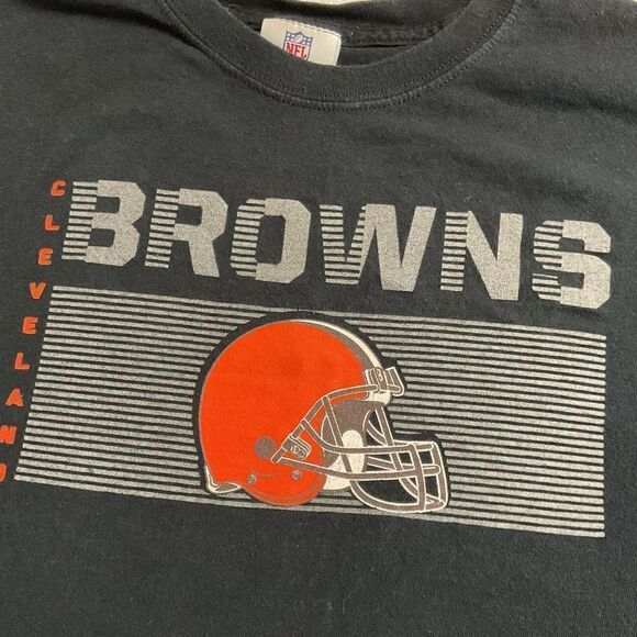 NFL Cleveland Browns T Shirt Men's 2X Black Big Front Graphic‎ 100% Cotton - Picture 2 of 9